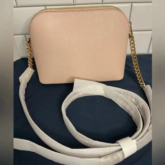 BNWT Michael Kors Powder Blush Medium Dome Xcross Xbody Leather